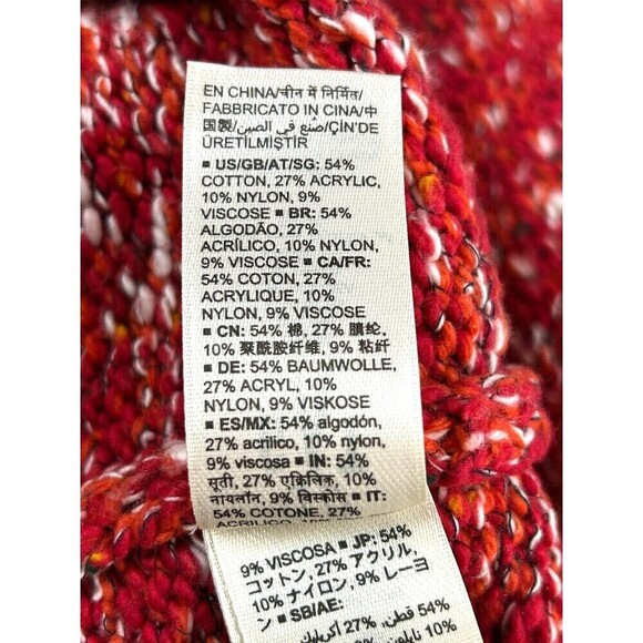 Goodthreads Women Sz XL Short Crewneck Popcorn Marled Red Long Sleeve Sweater R2 - Picture 13 of 13